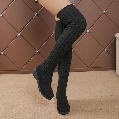 Sexy Slim Fit Over-the-Knee Boots for Women | Autumn Winter Thigh-High - Dhavinci