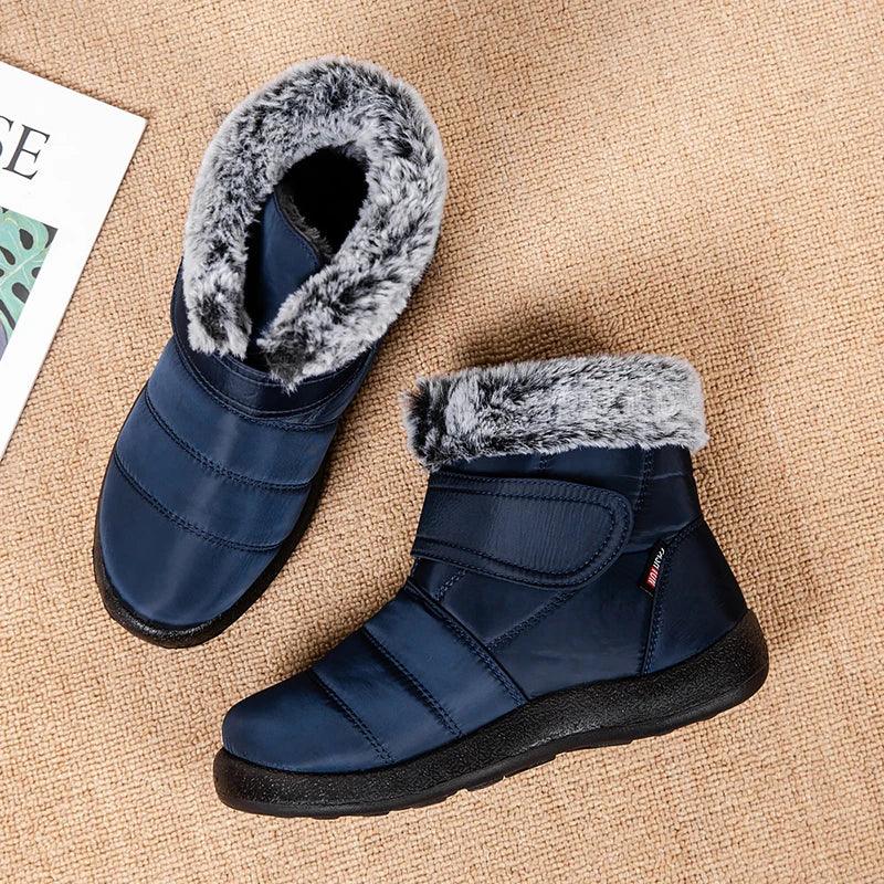 Waterproof Faux Fur Snow Boots - Fashion Winter Ankle Boots for Women - Dhavinci