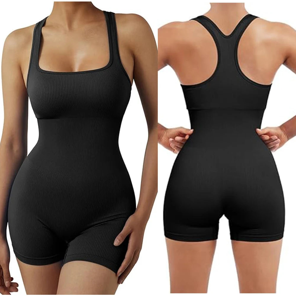 Seamless Bodysuits for Women | Tummy Control Backless Yoga Jumpsuits - Dhavinci