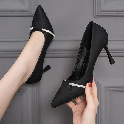 Crystal Stiletto Heels for Women - Sexy Black & White Pumps - Dhavinci