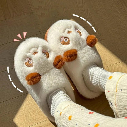 Plush Panda Slippers for Women | Warm Winter Bedroom Slides - Dhavinci