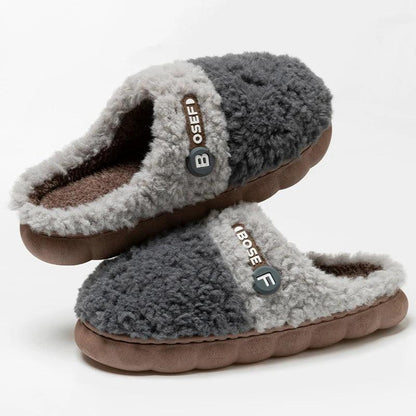 Winter Fluffy Slippers for Women | Closed-Toe Plush Home Shoes - Dhavinci