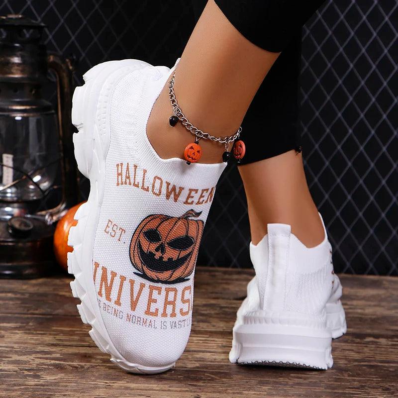 Halloween Style Platform Sneakers for Women | Breathable Soft Sports Shoes - Dhavinci