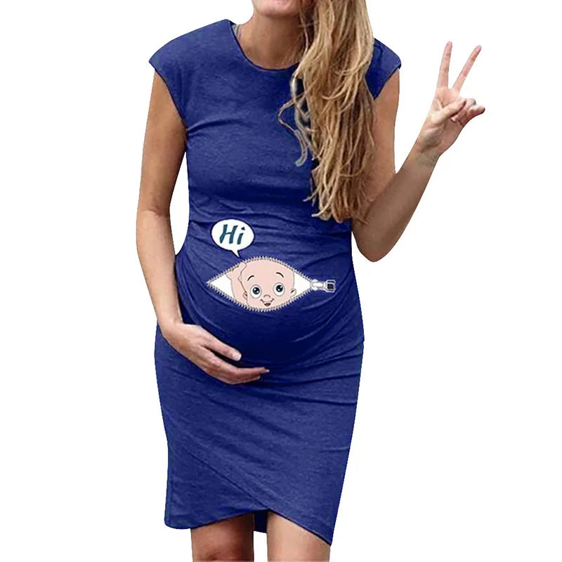 Cute Maternity Dress | Loose Casual Plus Size Dress for Pregnant Women - Dhavinci