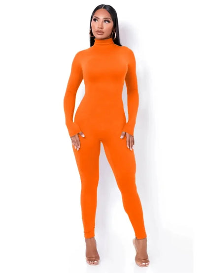 Turtleneck Skinny Jumpsuit | Women’s Stretchy One-Piece Suit