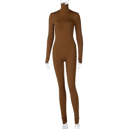 Turtleneck Skinny Jumpsuit | Women’s Stretchy One-Piece Suit