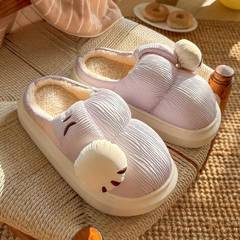 Fashion Winter Slippers for Women | Soft Sole Non-Slip Cotton Slides - Dhavinci