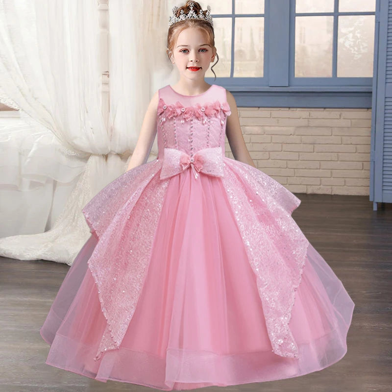 New Girls' Flower Princess Dress | Birthday & Christmas Party Dress - Dhavinci