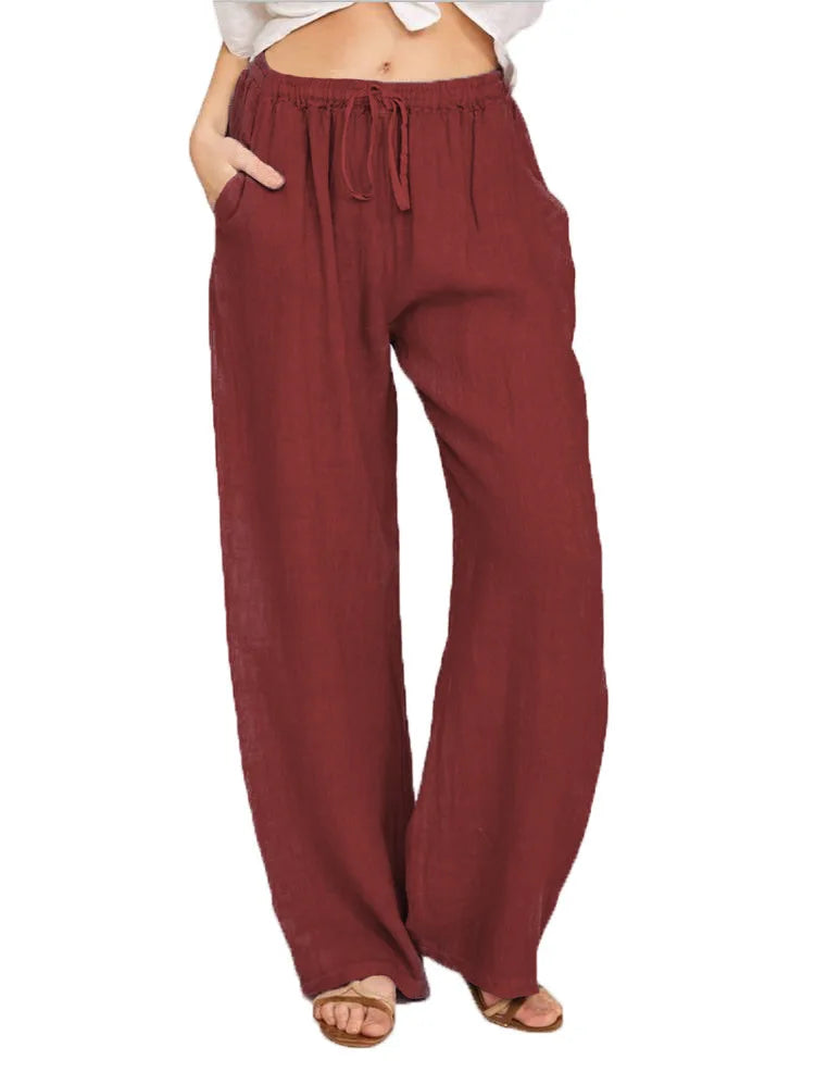 Casual Loose Cotton Hemp Pants for Women | Summer & Autumn European Style - Dhavinci