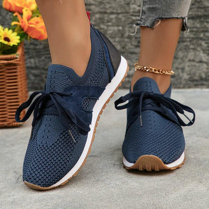 Breathable Knitting Sneakers for Women | Non-Slip Casual Flats - Dhavinci