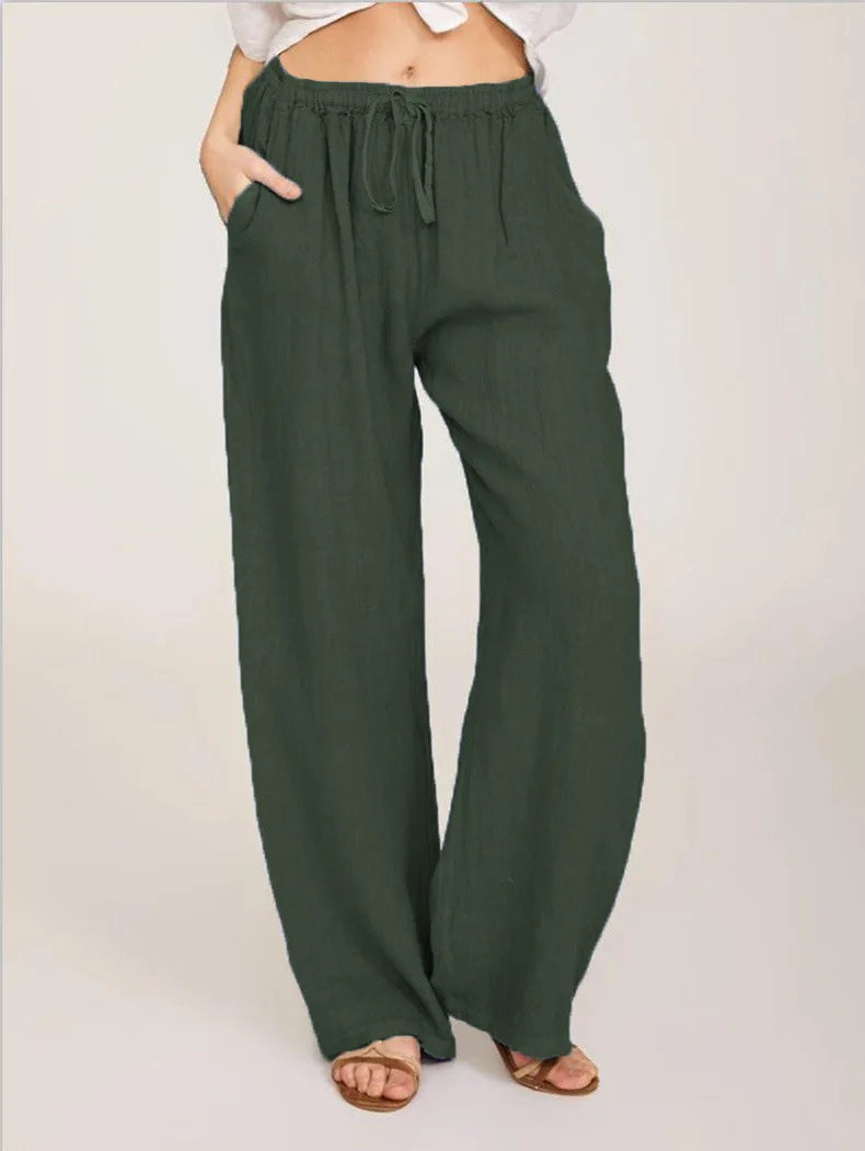 Casual Loose Cotton Hemp Pants for Women | Summer & Autumn European Style - Dhavinci