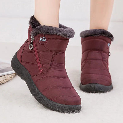 Thick Plush Snow Boots - Waterproof Winter Ankle Boots for Women - Dhavinci