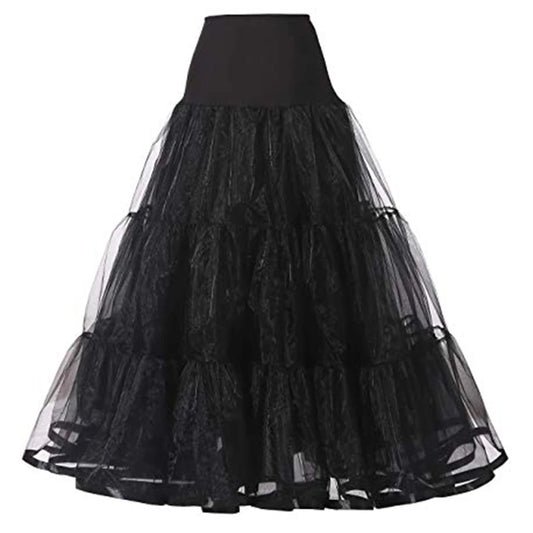 WOWBRIDAL 95CM Long Petticoat Ruffled Crinoline Vintage Wedding Bridal  for  Dresses Underskirt Rockabilly Tutu - Dhavinci