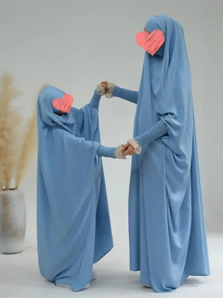 Ramadan Niqab Khimar Prayer Clothes For Women Kids Muslim Abaya Dubai Turkey Islam Dress Kebaya Kaftan Robe Femme Musulmane - Dhavinci