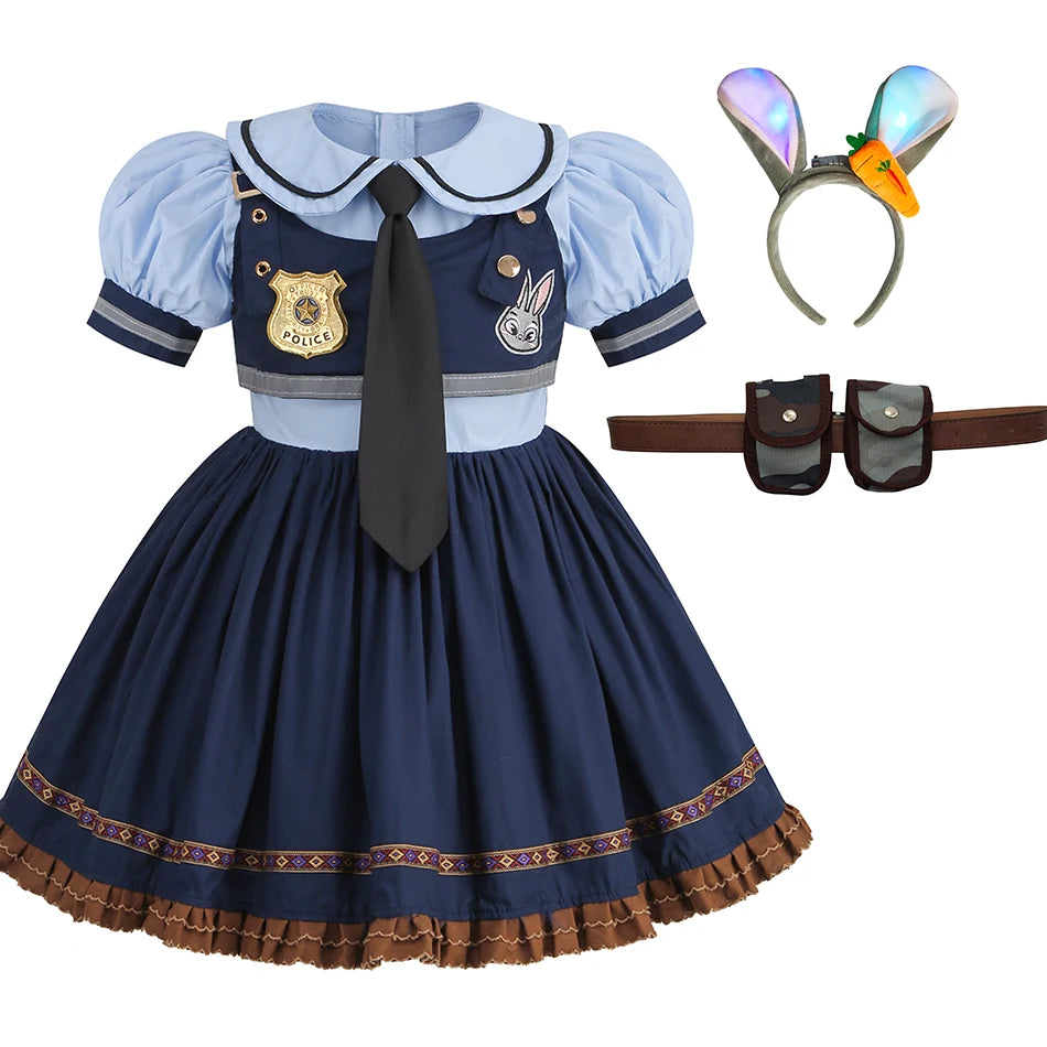 Zoo Rabbit Judy Cosplay Costume | Police Woman Halloween Dress - Dhavinci