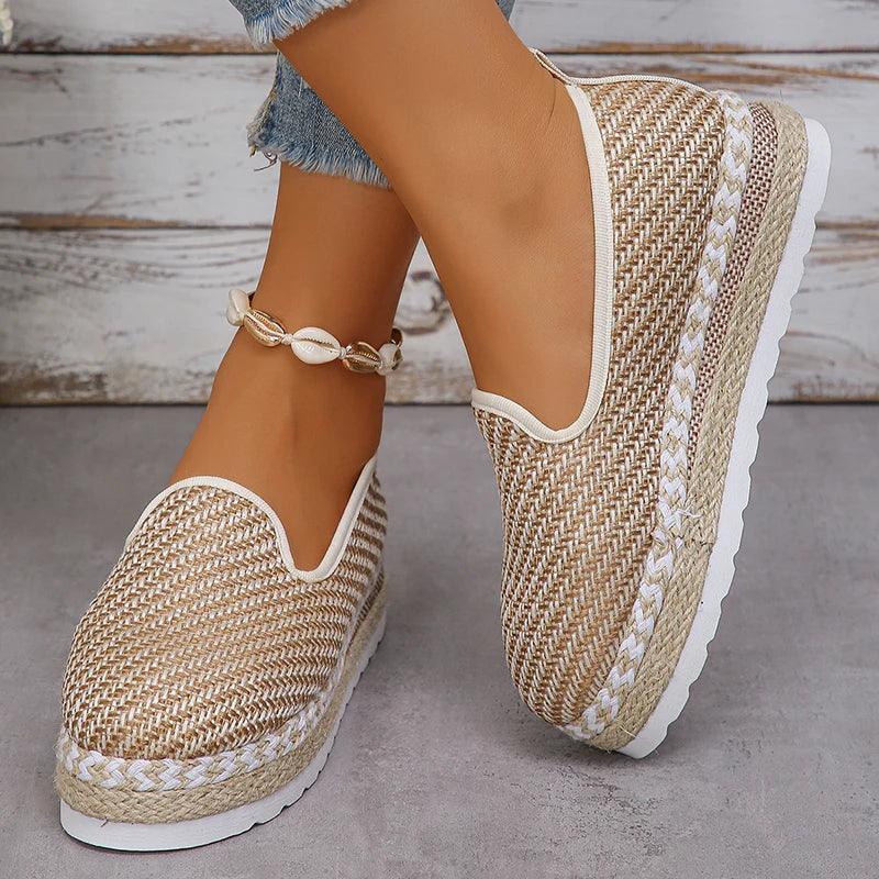 Braided Breathable Espadrilles for Women | Autumn Thick Platform Sneakers - Dhavinci