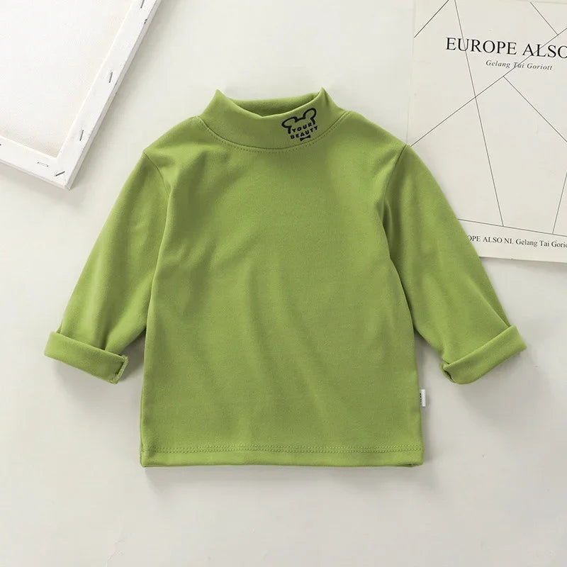 Kids' Turtleneck Shirt | Warm Long Sleeve Pullover for Boys & Girls - Dhavinci