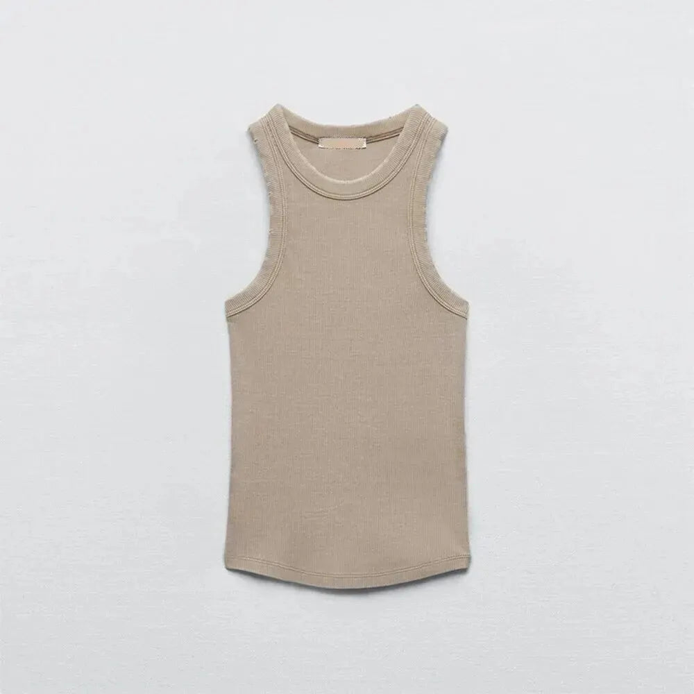 Women’s Fashion Wash Hole T-Shirt Vest | Retro Sleeveless Slim Top - Dhavinci