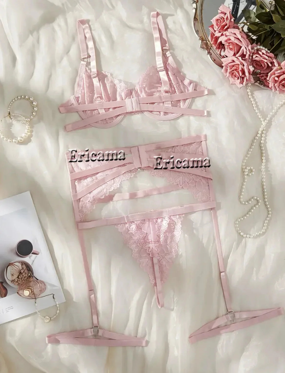 Transparent Lace Lingerie Set | Sexy Bra & Garter Sleepwear