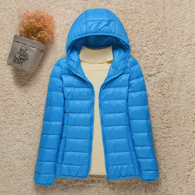 2025 Slim White Duck Down Jacket | Windproof Women’s Winter Coat