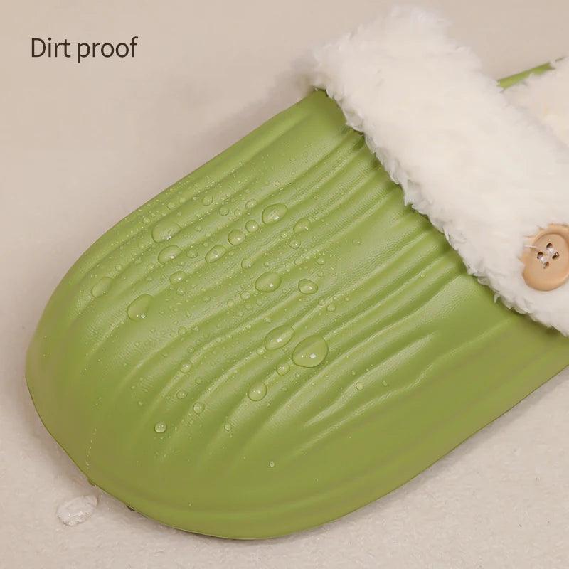 Waterproof Warm Cotton Slippers for Women | Non-Slip Indoor Slides - Dhavinci