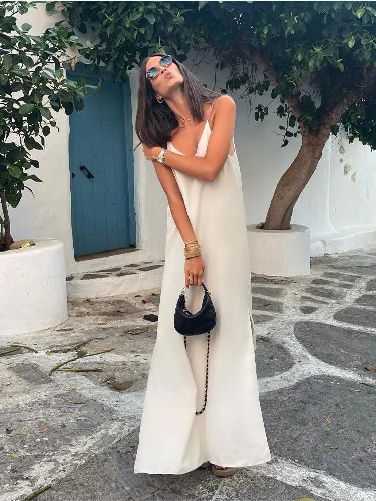 Sexy Backless Sling Maxi Dress for Women | Summer Beach Vacation Dress - Dhavinci