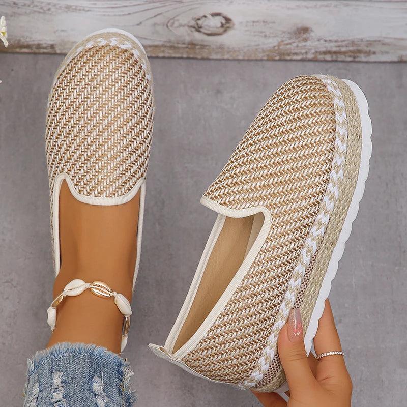 Braided Breathable Espadrilles for Women | Autumn Thick Platform Sneakers - Dhavinci