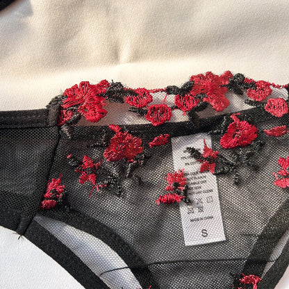 Sexy Embroidered Bra Set | Women's Push-Up Lingerie Set