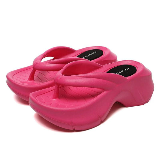 Women’s Wedge Heel Flip Flops - Thick Bottom Platform Slippers - Dhavinci