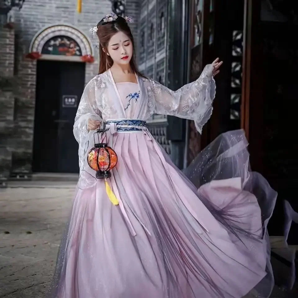 Traditional Flower Hanfu Dress | Women’s Tang Dynasty Costume - Dhavinci