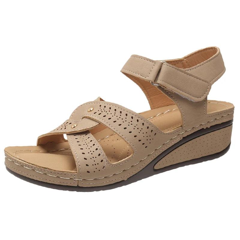 Stylish Women's Wedge Sandals - Summer Cross Strap Comfort - Dhavinci