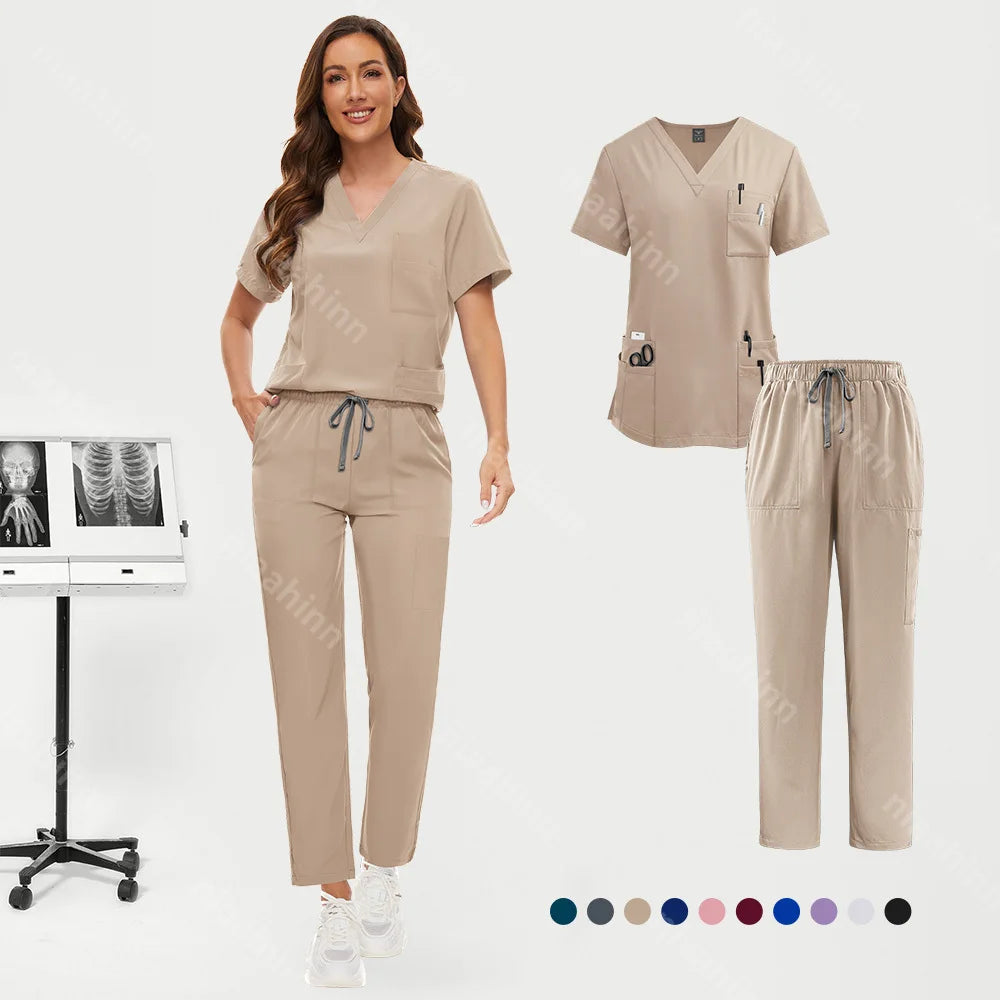 Hot Sale Nurse Scrubs Set Women Anti Wrinkle Washable Soft Hospital Uniform Medical Scrubs Women Scrubs Sets Medical Accessories - Dhavinci