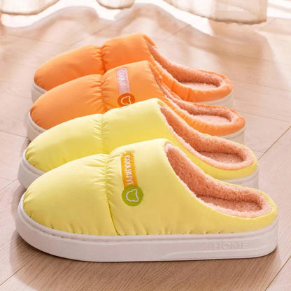 Winter Home Cotton Slippers for Women | Soft Plush Fluffy Non-Slip Slides - Dhavinci