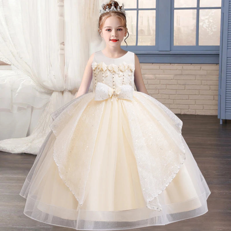 New Girls' Flower Princess Dress | Birthday & Christmas Party Dress - Dhavinci