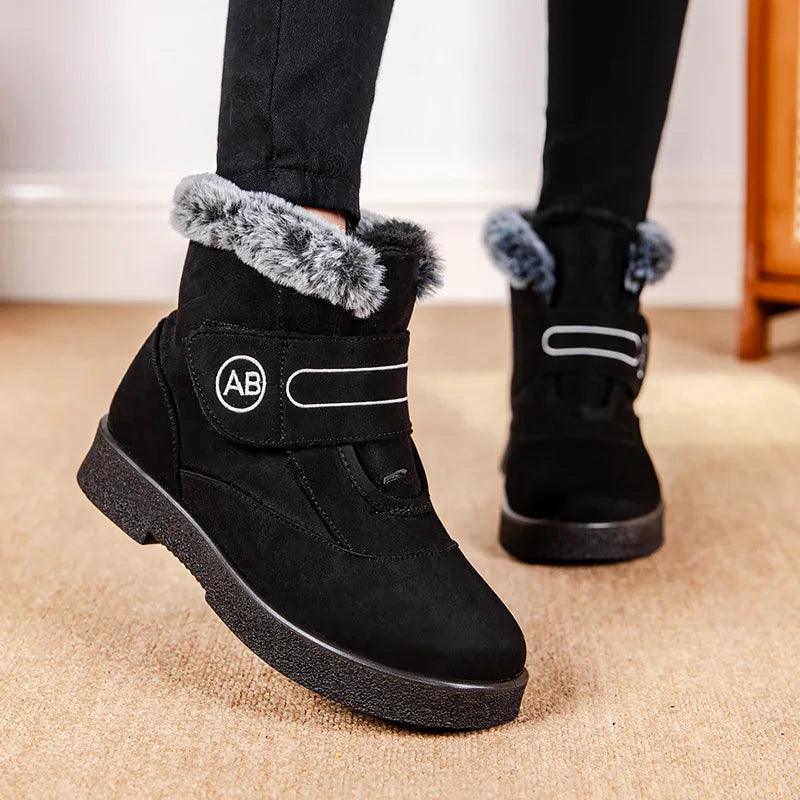 Winter Fur Snow Boots - Non-Slip Plush Ankle Boots for Women - Dhavinci