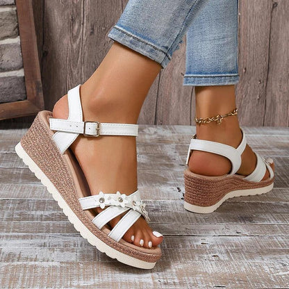 Fashion Flower Platform Sandals for Women - Wedges Gladiator Heels - Dhavinci