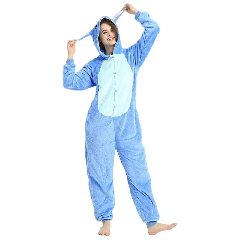 Stitch Cosplay Pajamas | Cute Hooded Jumpsuit for Adults - Dhavinci