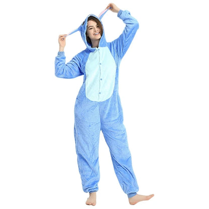 Stitch Cosplay Pajamas | Cute Hooded Jumpsuit for Adults - Dhavinci