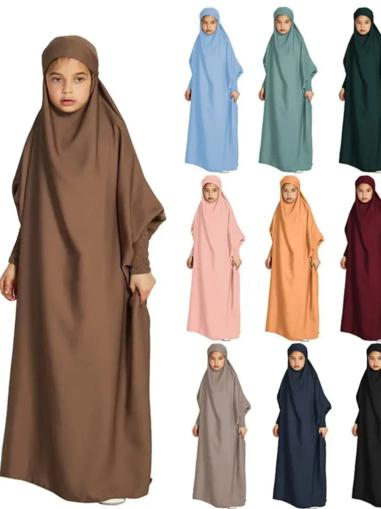 Ramadan Niqab Khimar Prayer Clothes For Women Kids Muslim Abaya Dubai Turkey Islam Dress Kebaya Kaftan Robe Femme Musulmane - Dhavinci