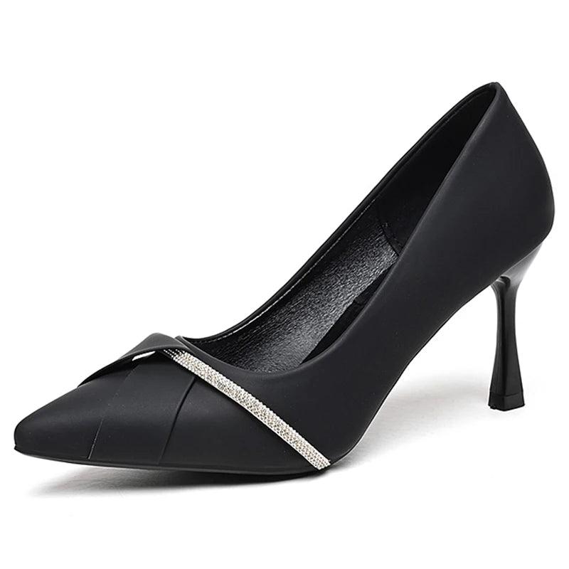 Crystal Stiletto Heels for Women - Sexy Black & White Pumps - Dhavinci