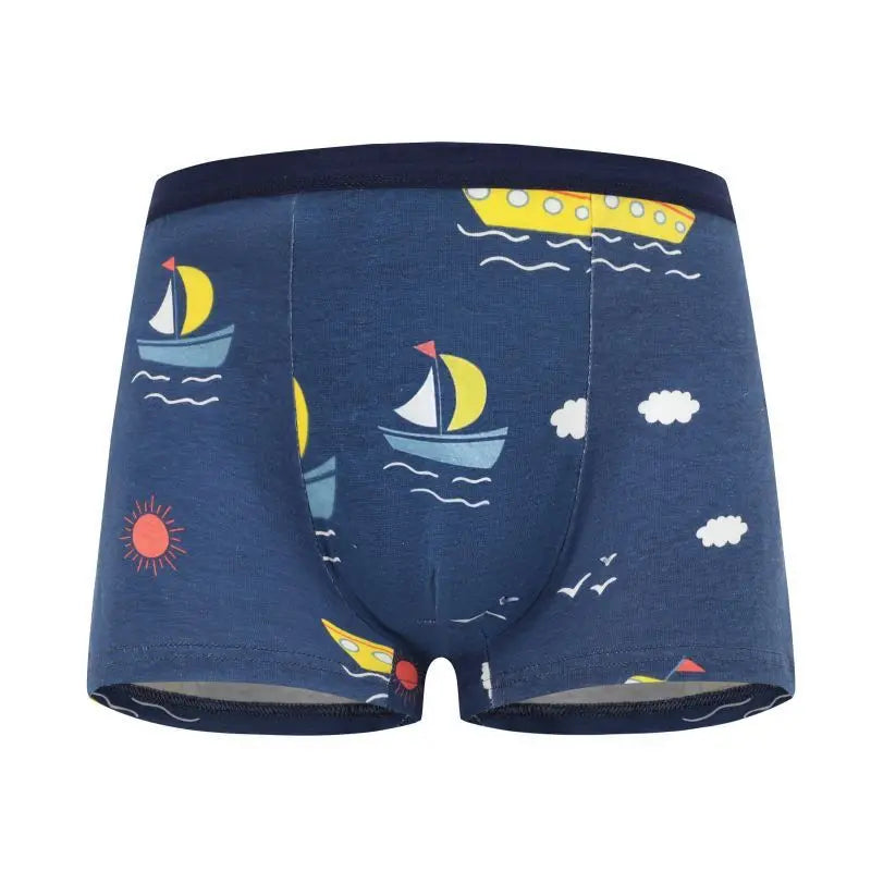 Boys' Cotton Underwear 4-Pack | Assorted Car Pattern Boxers - Dhavinci