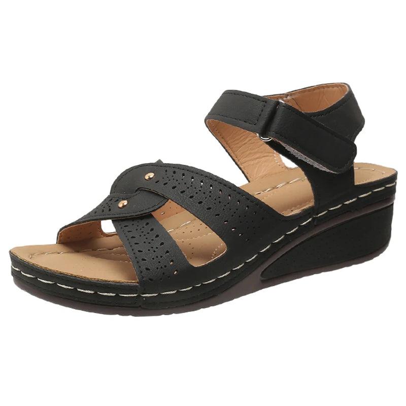 Stylish Women's Wedge Sandals - Summer Cross Strap Comfort - Dhavinci