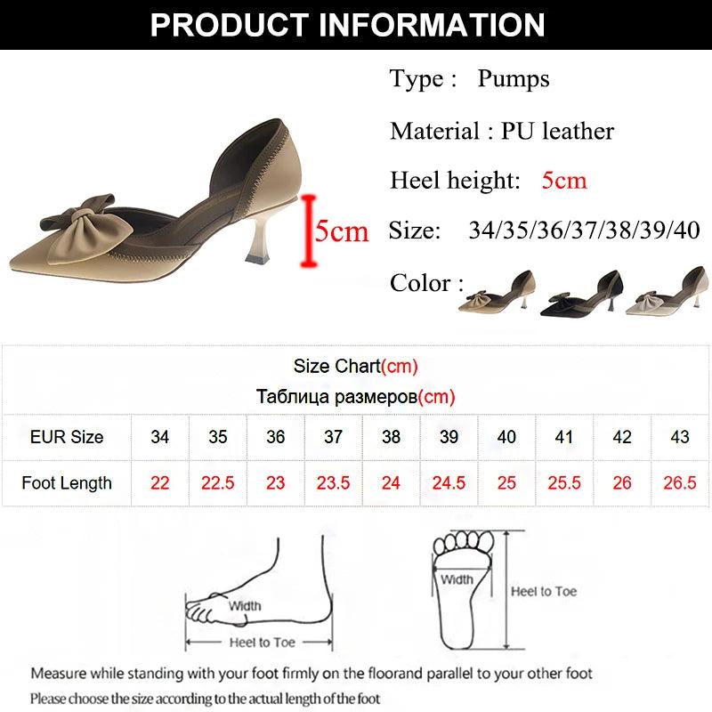 Elegant Bowtie High Heels | Two-Tone Slip-On Party Pumps - Dhavinci