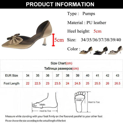 Elegant Bowtie High Heels | Two-Tone Slip-On Party Pumps - Dhavinci