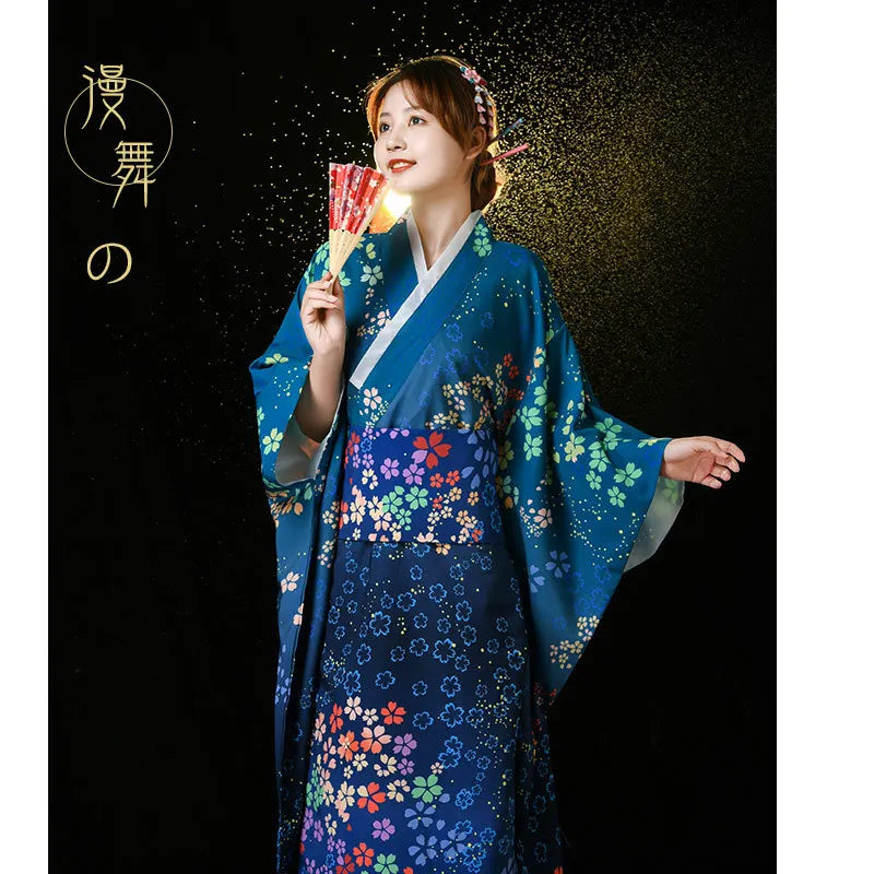 Fashion National Trends Women Sexy Kimono Yukata With Obi Novelty Evening Dress Japanese Cosplay Costume Floral One Size - Dhavinci