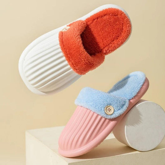 Waterproof EVA Slippers for Women | Warm Furry Wrapped Non-Slip Slides - Dhavinci