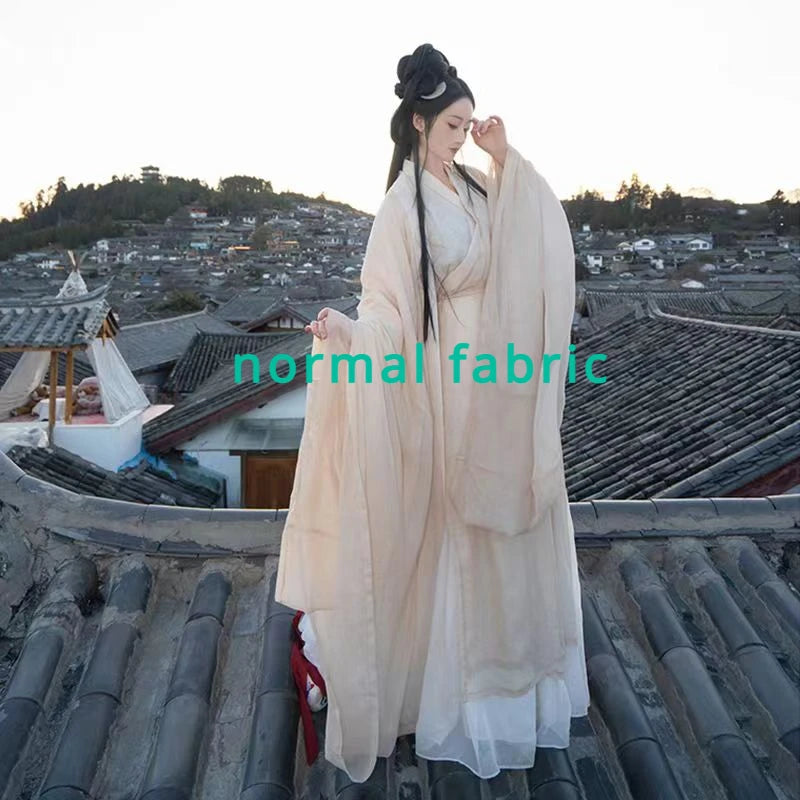 Elegant Hanfu Dress Women Ancient Chinese Traditional Hanfu Coat Outfit Female Cosplay Costume Party Show Beige Gown 3/4pcs Sets - Dhavinci