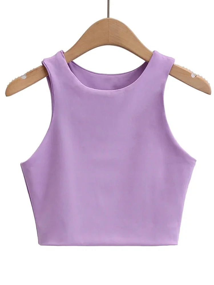 Stylish O-Neck Slim-Fit Sleeveless Summer Tank Top - Dhavinci