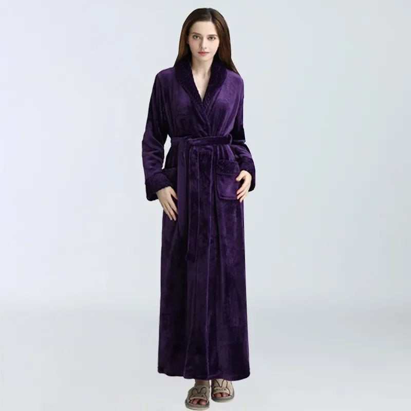 Cozy Women's Pajamas | Thickened Yukata Nightgown & Bathrobe - Dhavinci