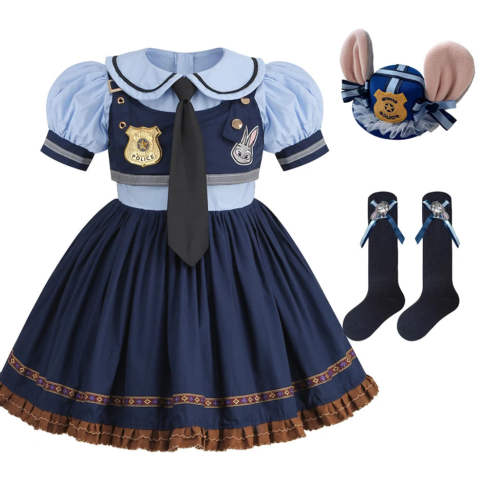 Zoo Rabbit Judy Cosplay Costume | Police Woman Halloween Dress - Dhavinci